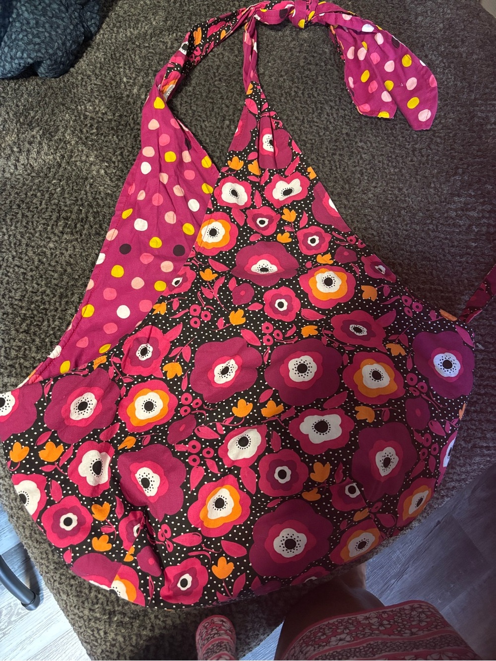 Stylish Pink Floral Pet Sling Carrier - Comfortable Travel Bag